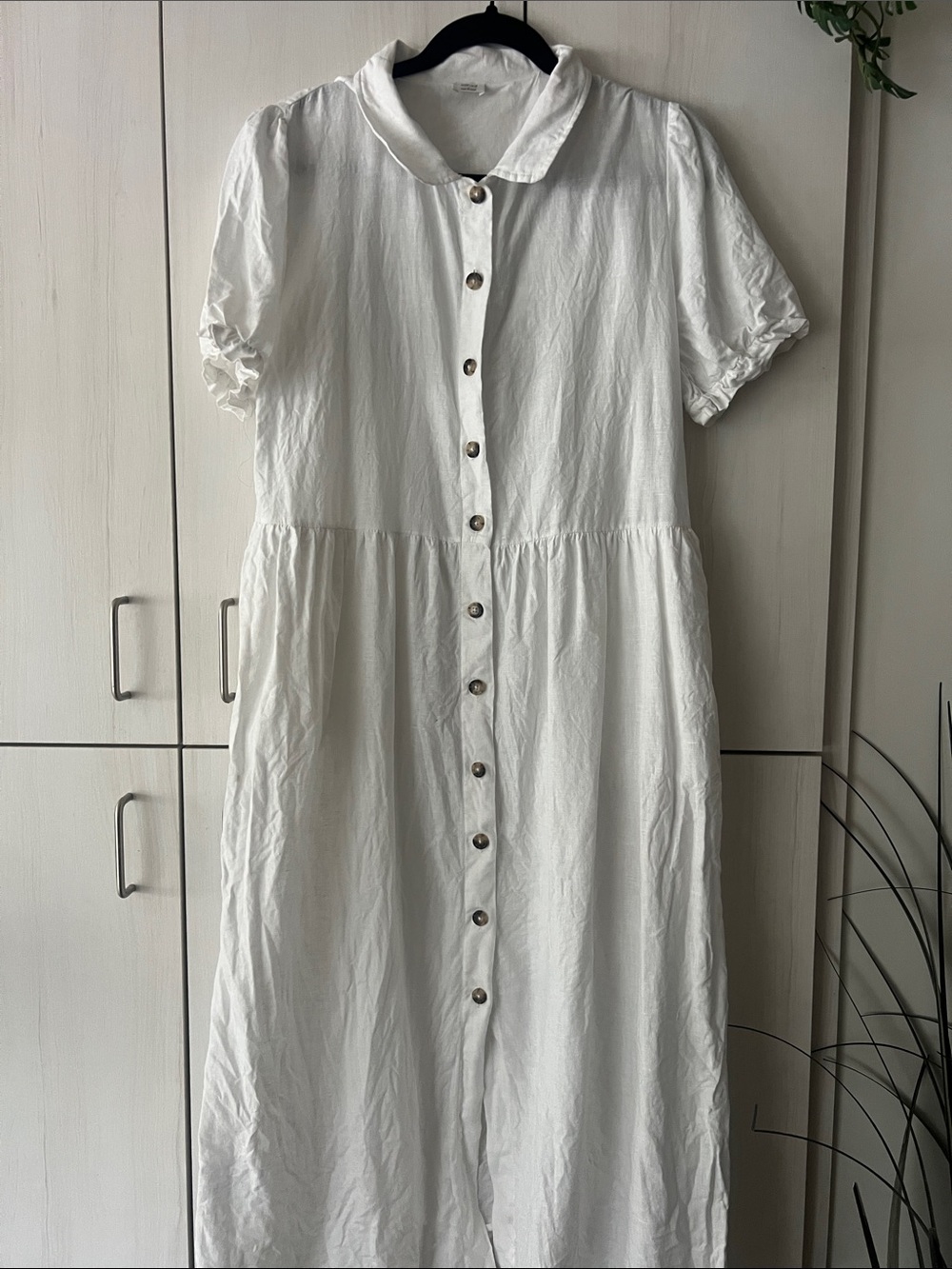White Button-Front Midi Dress - Picture 2 of 2